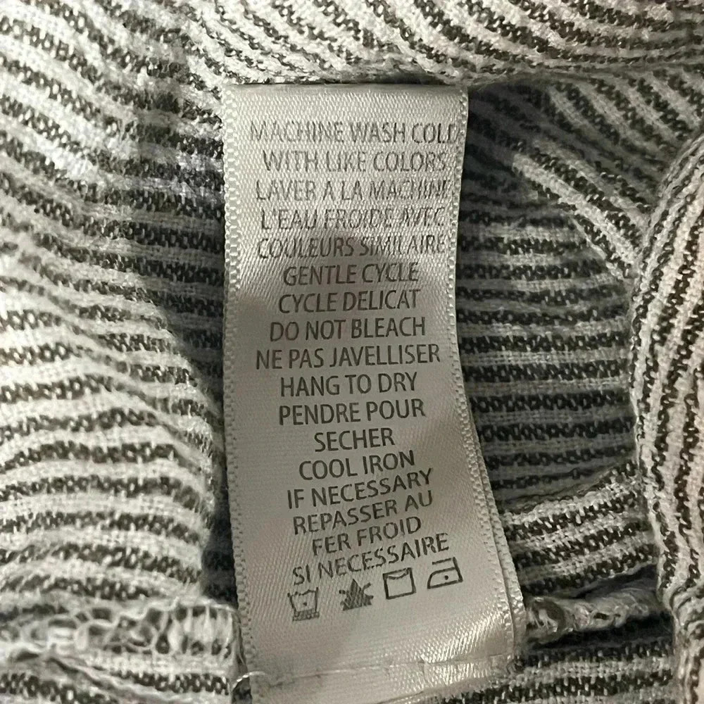 Max Studio size XL grey and white striped linen blend pants - Picture 5 of 9